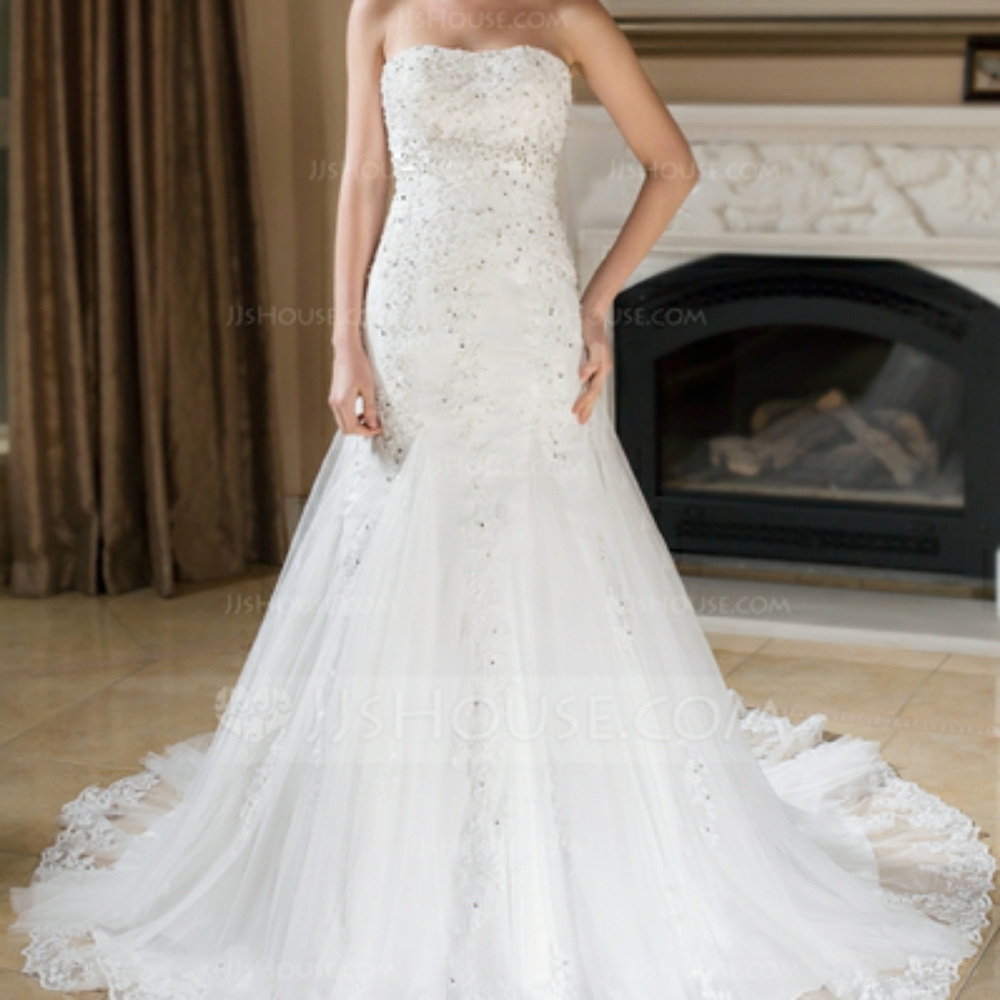 Trumpet, Mermaid, Sweetheart Wedding Dress 10/12